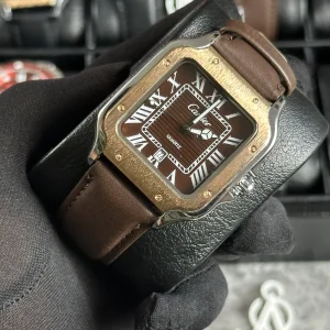 Cartier Santos ( Dark-Coffee Dial )
